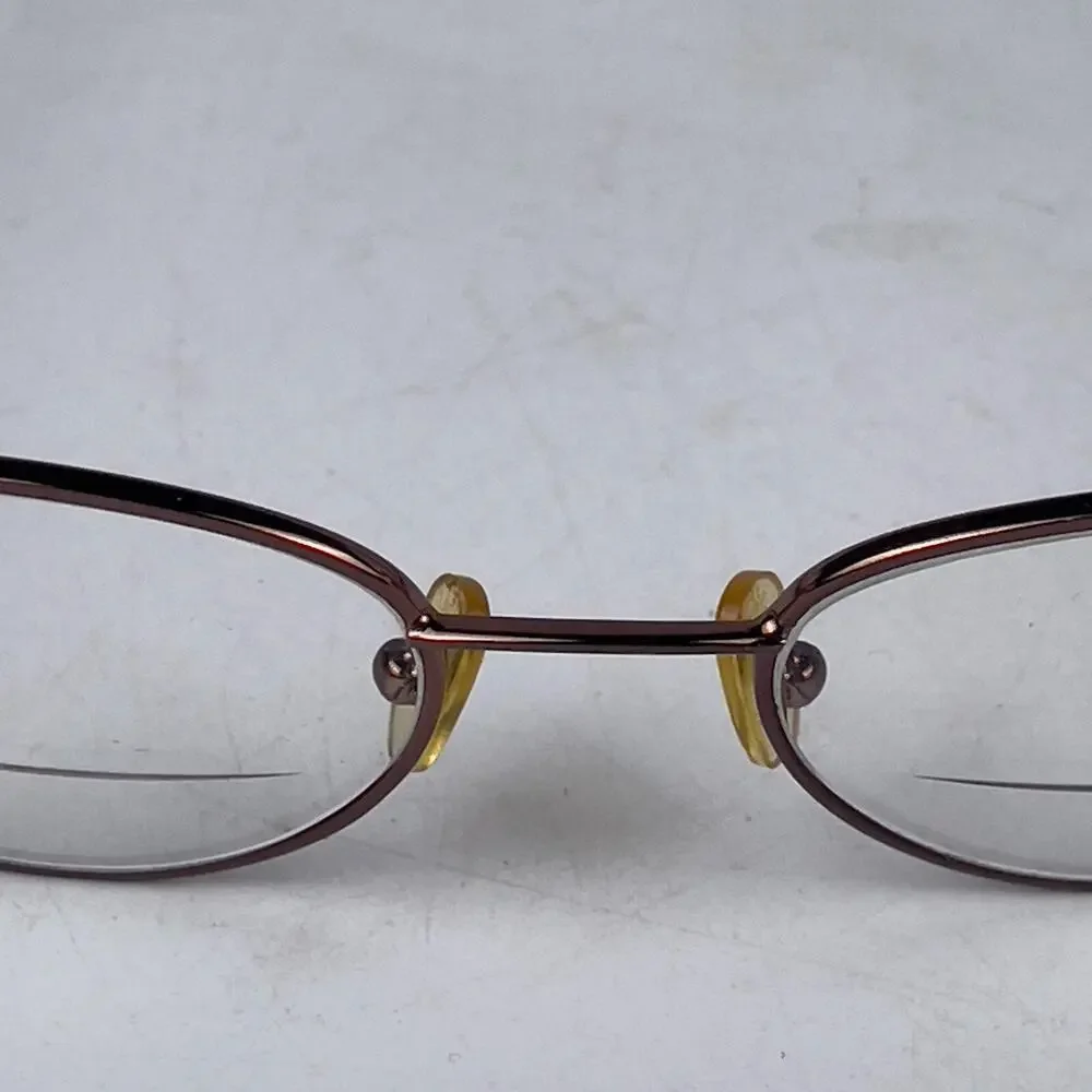 Tempo 001 Eyeglasses Frame Womens Bronze Gold‎ Metal Oval 53-19-140
